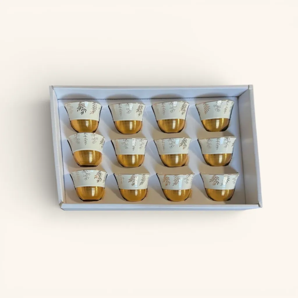 Beige and Gold Coffee Cups