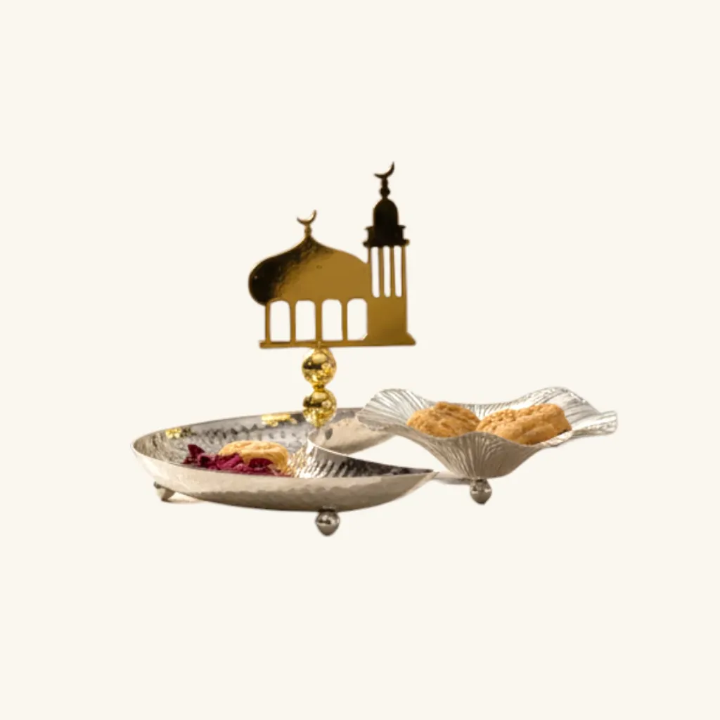 Silver Dates and Dessert Plate