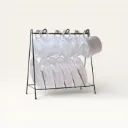 Coffee Cups with Plates and Black Stand