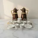 Brown Vacuum Flask with Tea & Coffee Set 22 pcs