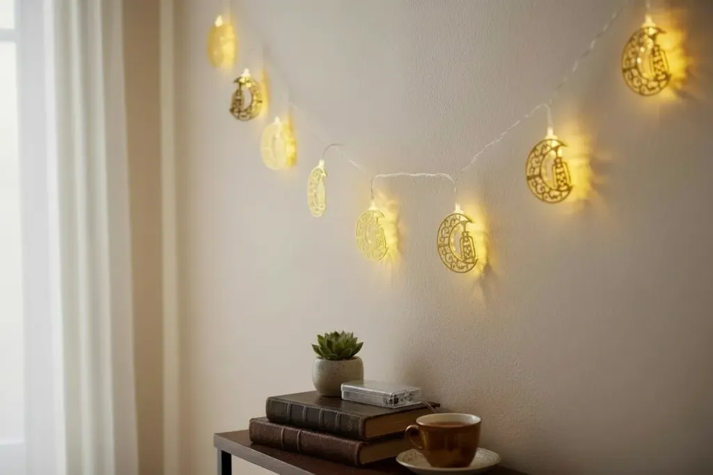 Ramadan Fairy Lights Crescent and Mosque