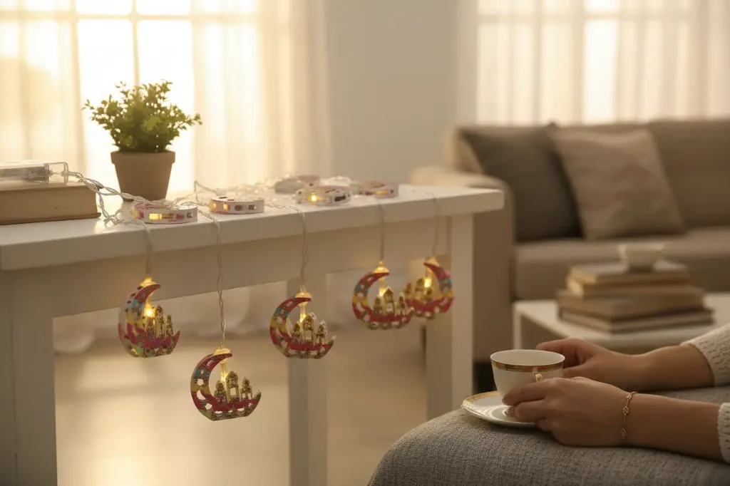 ‏إضاءة رمضان مساجد وردية