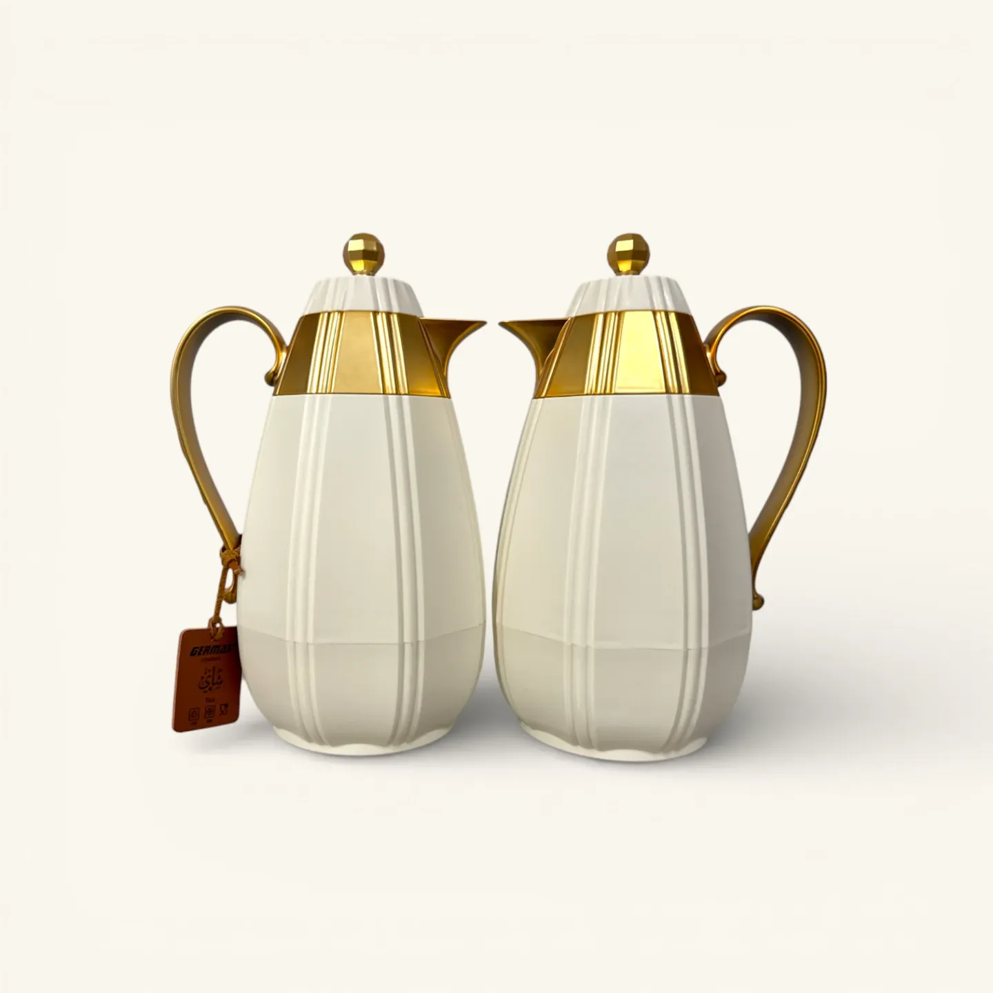 2 Beige Thermal Flasks