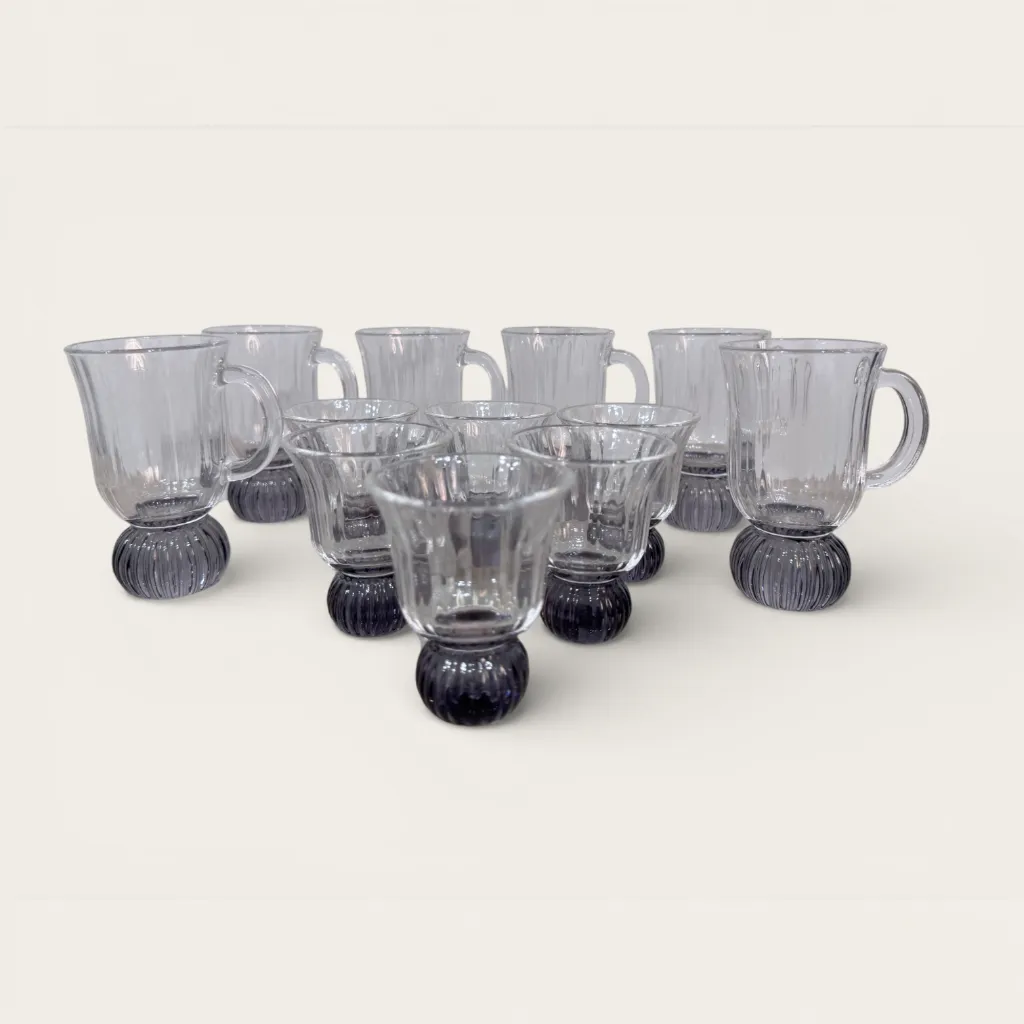 Tea and Coffee Cups Black Base (12 pcs)