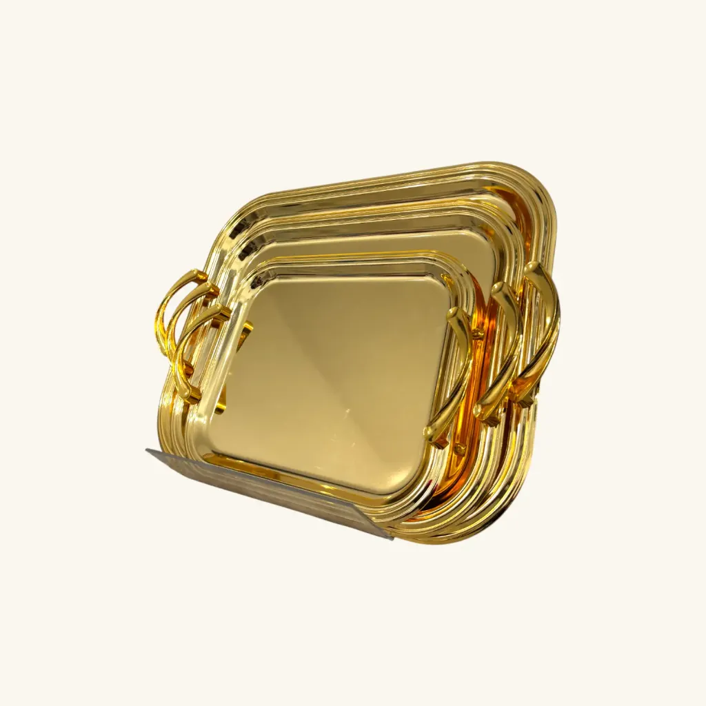 Gold Tray Set 3 pcs